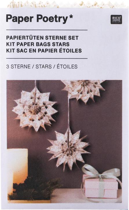 Immagine prodotto Rico Design Set di sacchetti di carta con stella "Buon Natale", piccoli, bianchi (Borsa da regalo, 3 x)