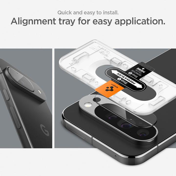 Actual product image Spigen EZ Fit Tempered Glass Camera Protector Google Pixel 9 2-Pack (2 Piece, Google Pixel 9)