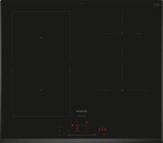 Siemens iQ500, Induction hob, 60 cm, Black, surface mount without frame, ED651HSB1M