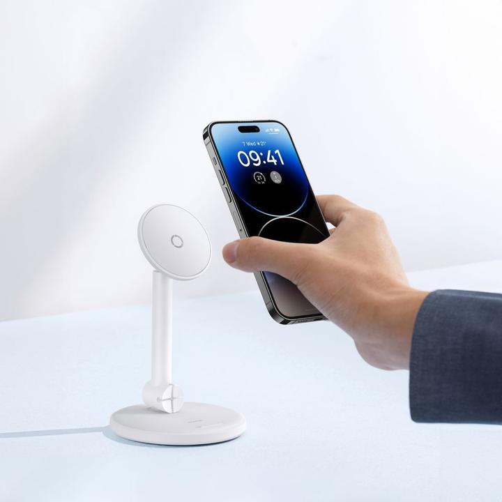 Image du produit Baseus Support magnétique pour téléphone de bureau MagPro (blanc)