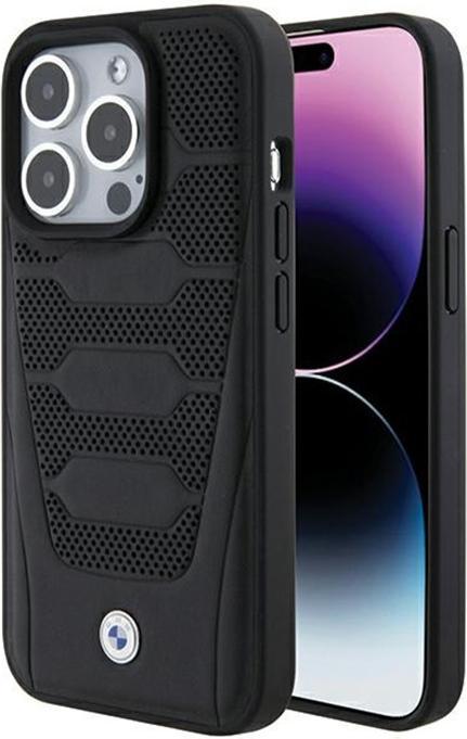 Actual product image BMW BMHCP15X22RPSK iPhone 15 Pro Max 6.7" czarny/black Leather Seats Pattern (Apple iPhone 15 Pro Max)