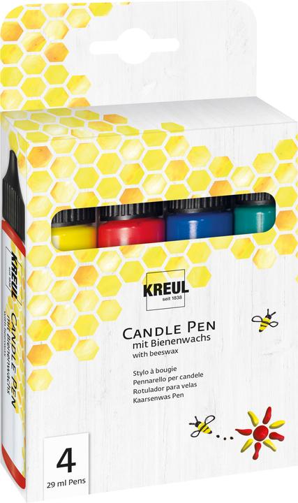 Actual product image Kreul Candle Pen Set of 4, Wax Colour (Yellow, Blue, Green, Red, 116 ml)