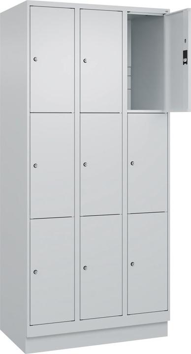 Produktbild C+P CP Classic PLUS Schließfachschrank hellgrau 080020-303 S10009, 9 Schließfächer 90,0 x 50,0 x 195,0