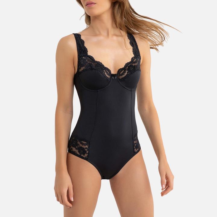 Image du produit La Redoute Collections Body en microfibre avec détails en dentelle (80 D)