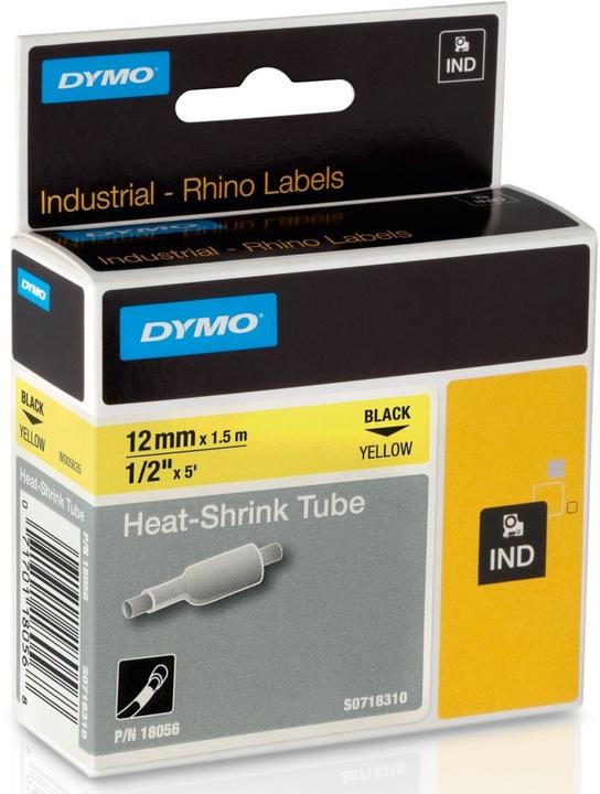 Actual product image Dymo Rhino Heat Shrink Tube 12mm Yellow (1.20 cm, Yellow)