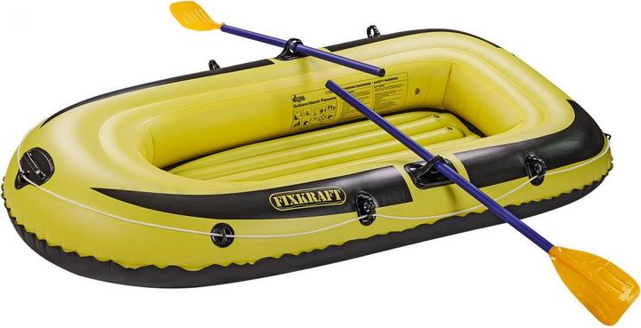 Immagine prodotto Dema Schlauchboot Paddelboot Ruderboot Boot mit 2 Paddel + Luftpumpe bis 150 kg gelb (190 cm, 2 pers.)