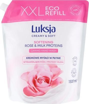 Actual product image Luksja Creamy liquid soap, rose, stock 1500ml (Liquid soap, 1500 ml)