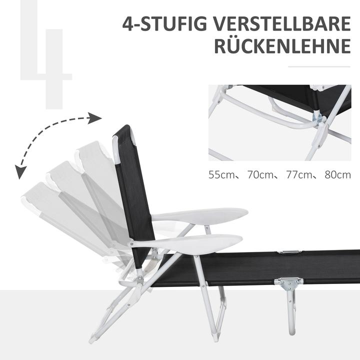 Immagine prodotto Outsunny Lettino prendisole con schienale regolabile (160 cm)