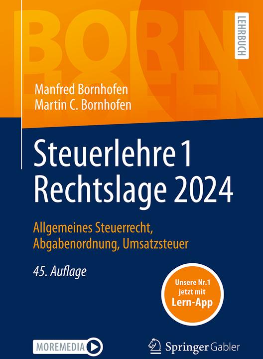 Image du produit Steuerlehre 1 Rechtslage 2024 (Allemand, Manfred Bornhofen, Martin C. Bornhofen, 2024)