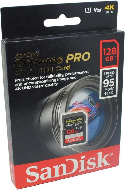 Produktbild SanDisk Extreme Pro (128 GB, SDXC, U3, UHS-I)