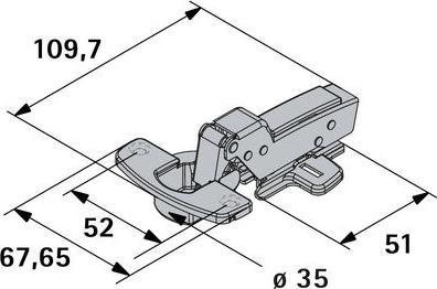 Immagine prodotto Hettich Sensys Topfscharnier mit integrierter Dmpfung, innenliegend 35 mm, 2 Stck