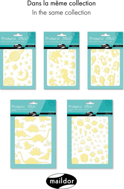 Actual product image Clairefontaine Motif Sticker Phospho Unicorn 2 sheets, 56 stickers
