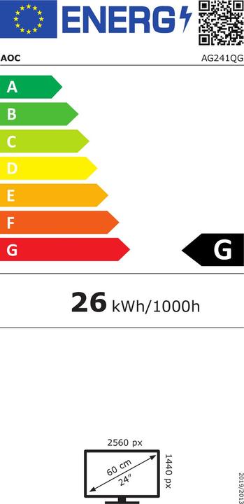 Etichetta energetica AOC Agon AG241QG (2560 x 1440 pixel, 23.80")