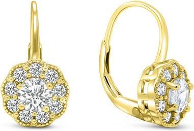 Brilio Silver - Gold-plated sterling silver earrings with zircons EA333Y (Silber)