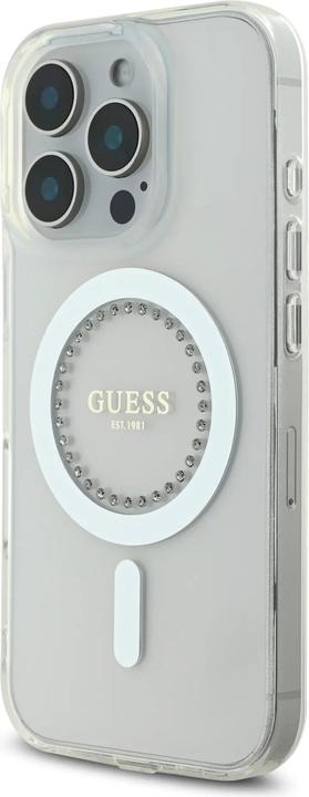 Actual product image Guess GUHMP16XPFTDTEH iPhone 16 Pro Max 6.9" biały/white hardcase IML Rhinestones MagSafe (Apple iPhone 16 Pro Max)