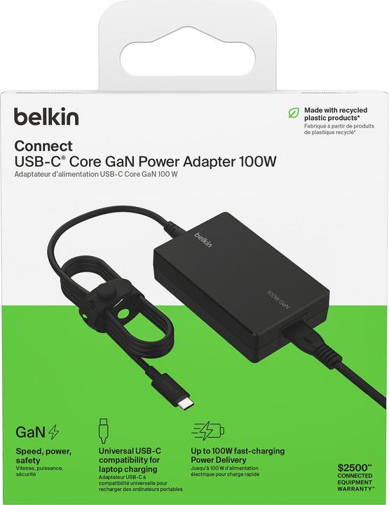 Produktbild Belkin USB-C GaN Netzteil 100W Power Delivery schw. INC016vfBK (100 W)