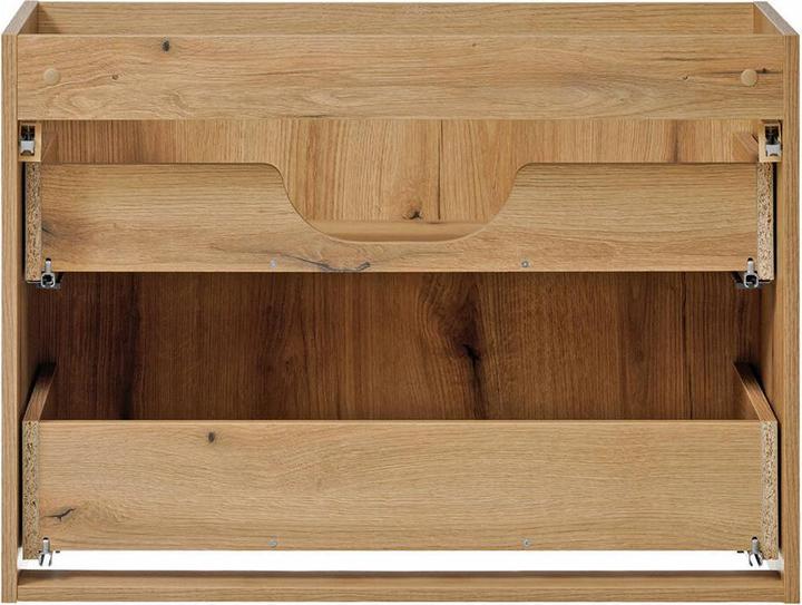 Actual product image En.Casa Waschbeckenunterschrank Newport 80x60x40cm Eichenoptik/Schwarz (57, 80)