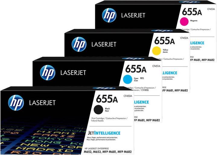 Energy Label HP Original 655A / CF450A SET Multipack / Set mit allen vier Farben (M, C, Y, FC)