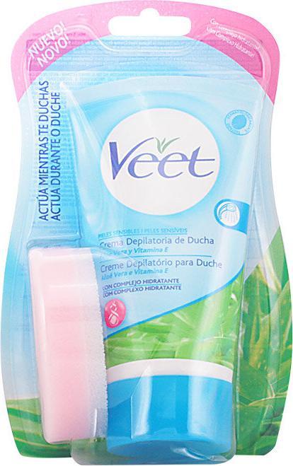 Veet Silk & Fresh Crème Dépilatoire sous la Douche Peaux Sensibles 150 ml (150 ml, 1 x)