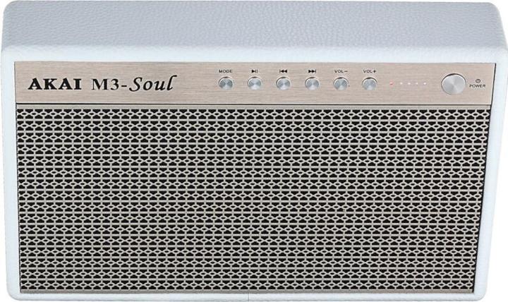 Produktbild INNE Akai M3 Soul Weisser Tragbarer Bluetooth-Lautsprecher Im Retro-Stil (15 h, Akkubetrieb)