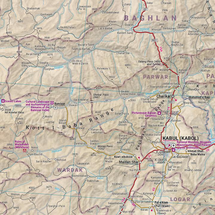 Immagine prodotto Afghanistan, carta stradale 1:1.100.000, freytag & berndt