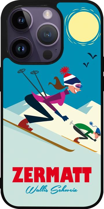 Actual product image PhoneLook Coque Silicone rigide noir Zermatt Ski Downhill (Apple iPhone 15 Pro)