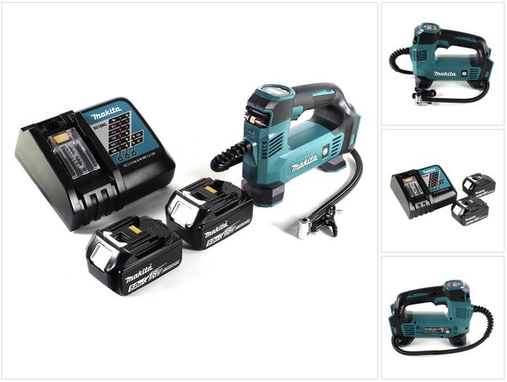Productafbeelding Makita DMP 180 RT Batterijcompressor 18 V 8,3 bar + 2x batterij 5,0 Ah + lader (8.30 bar, 12 l)