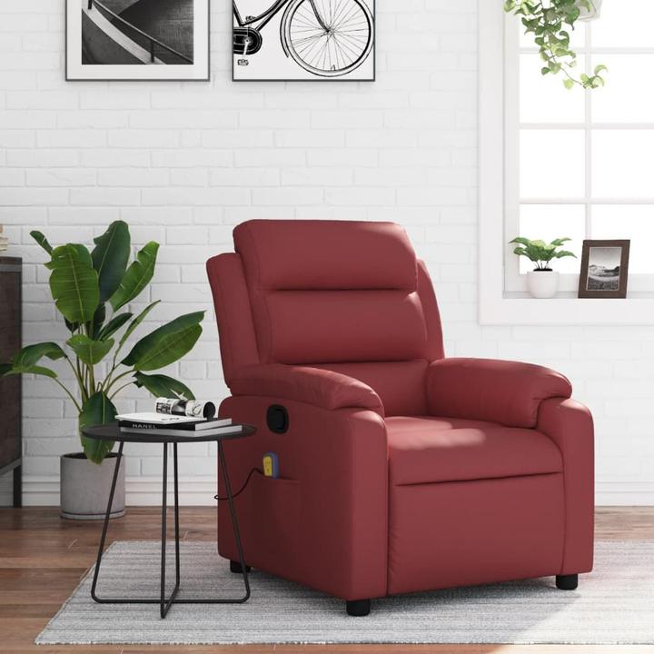 Produktbild VidaXL Massagesessel Fernsehsessel Relaxsessel Liegesessel Weinrot Kunstleder