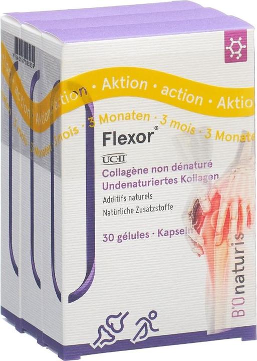 Image du produit B'Onaturis Flexor avec UCII Collagène Vitamines Minéraux 3x (90 pièce(s), Capsules, 66 g)