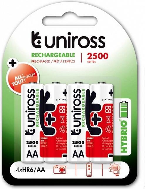 Image du produit Uniross AA 2500 NiMh (4 pcs, AA, 2500 mAh)