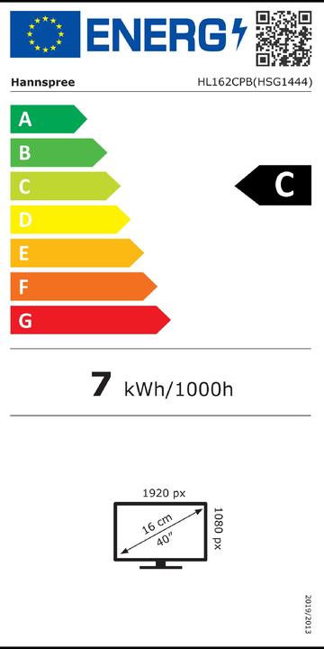 Energie-Label Hannspree HL162CPB (1920 x 1080 Pixel, 15.60")