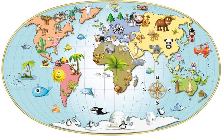Actual product image Trenddeko Michel Agullo - Children's World Map (80 x 50 cm)