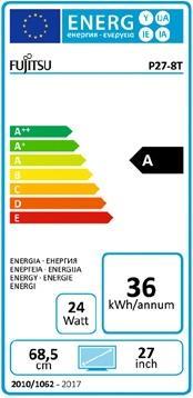 Energy Label Fujitsu P-Line P27-8 TS Pro (2560 x 1440 pixels, 27")