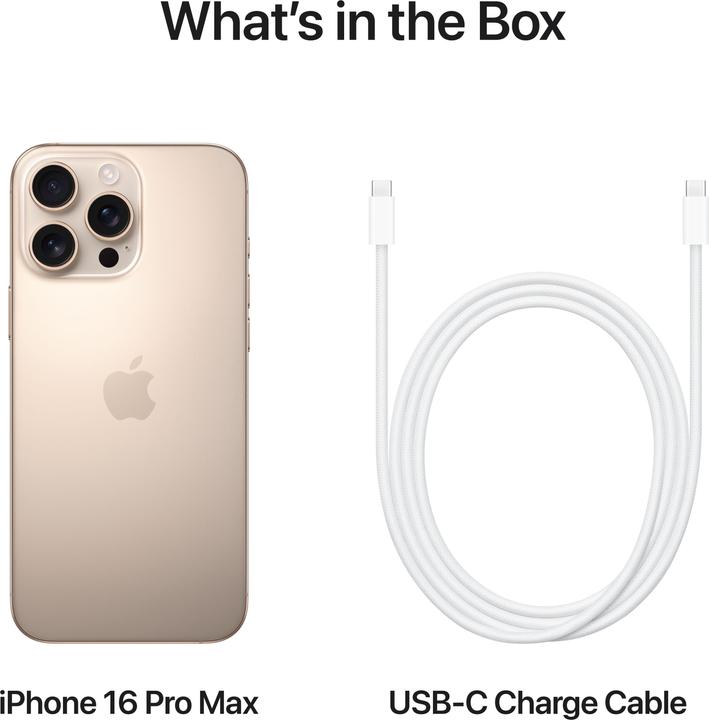 Produktbild Apple iPhone 16 Pro Max (256 GB, Desert Titanium, 6.90", SIM + eSIM, 48 Mpx, 5G)