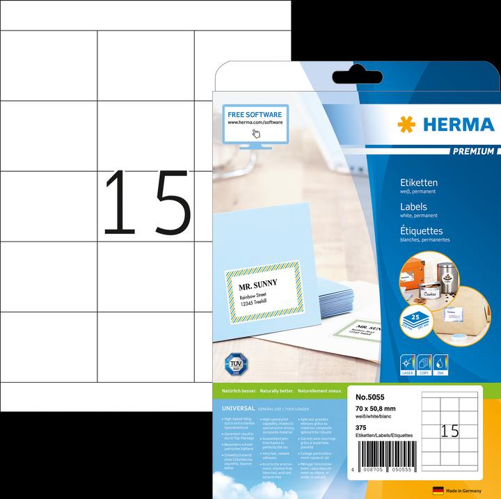Produktbild HERMA Universal Etiketten A4
