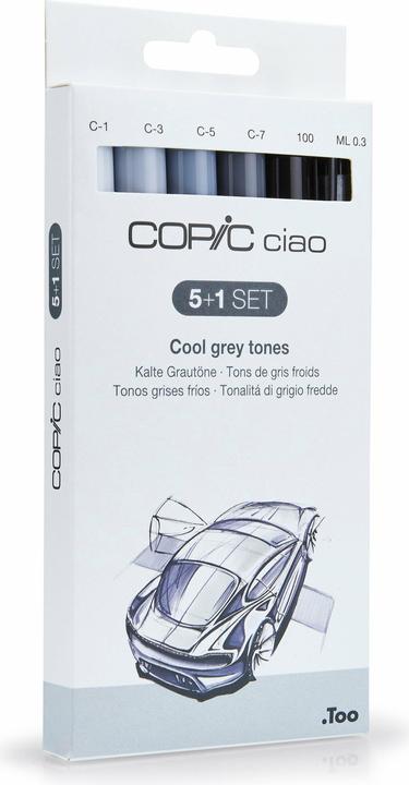 Actual product image Copic Grey tones (Grey, 3 mm, 6 x)