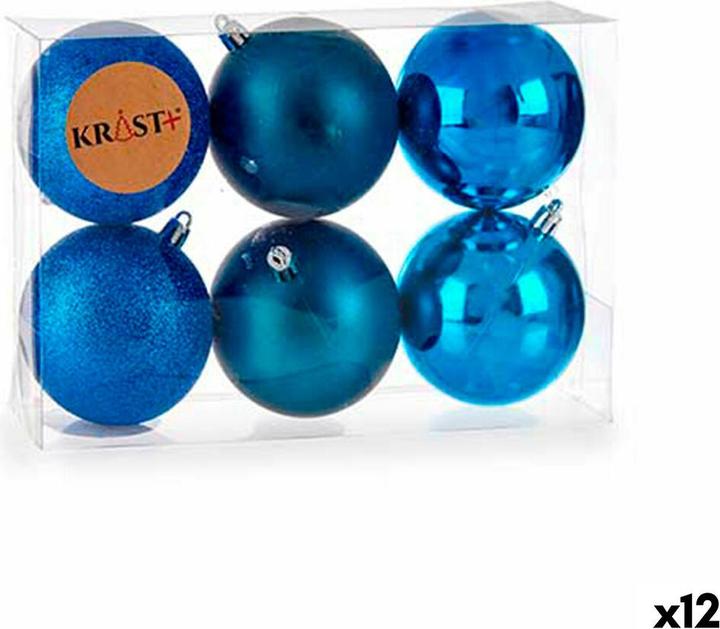 Produktbild Krist+ Weihnachtskugeln-Set Blau Kunststoff 7 x 8 x 7 cm (12 Stück) (12 -teilig)