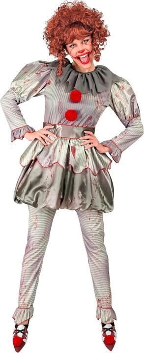 Produktbild Widmann Horrorclown "ES" Damenkostüm Kleid, Leggings, Gürtel, Schuhüberzieher (L)