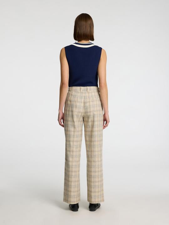 Produktbild Selected Femme Leinenmix Karo Hose mit weitem Bein (36)