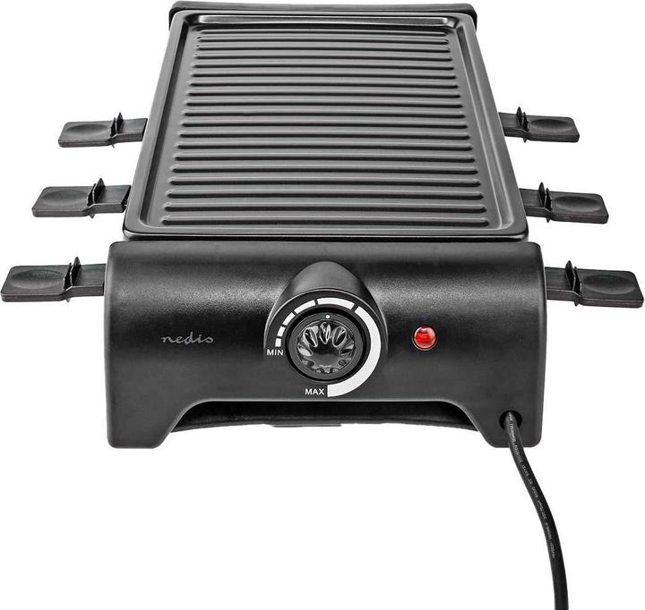 Actual product image Nedis Gourmet/Raclette Grill 6 Persons Spatula Temperature setting Non stick coating Rectangle