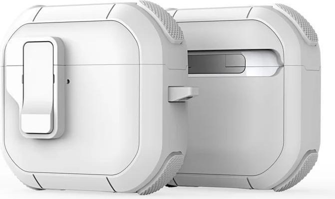 Productafbeelding Dux Ducis Headphone case - AirPods 4 PECP Series PC+TPU Cover with Hook White (Hoes voor oplaadkoffer)