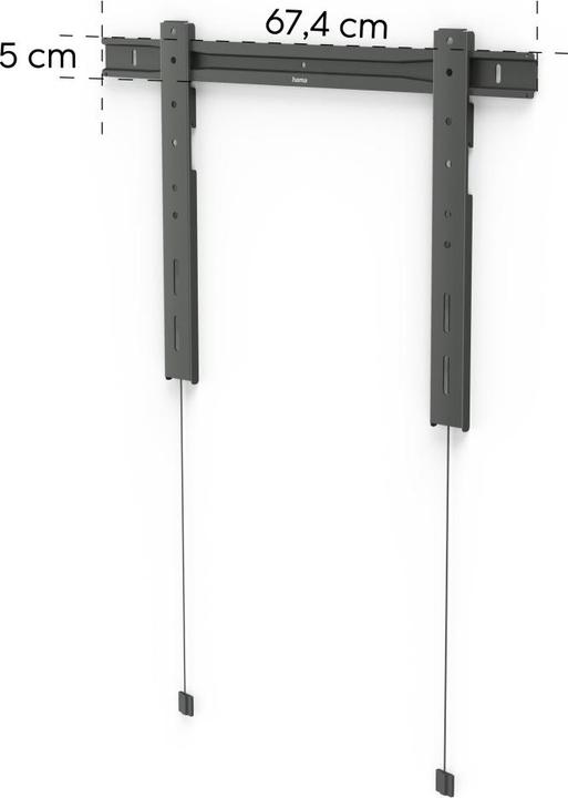 Produktbild Hama TV-Wandhalterung Ultraslim starr, 229 cm (90") bis 80 kg, extraflach, Anth. (Wand, 90", 80 kg)
