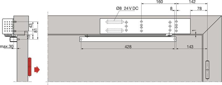 Actual product image Dormakaba TS 99 FL (Wooden door, Garden gate, Indoor)