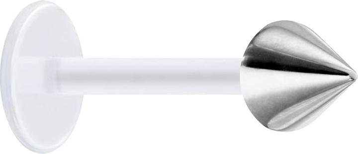 Produktbild Star Piercing Micro Labret transparent mit Cone silber (ohne Messing, Chirurgenstahl 316L, Bioflex)