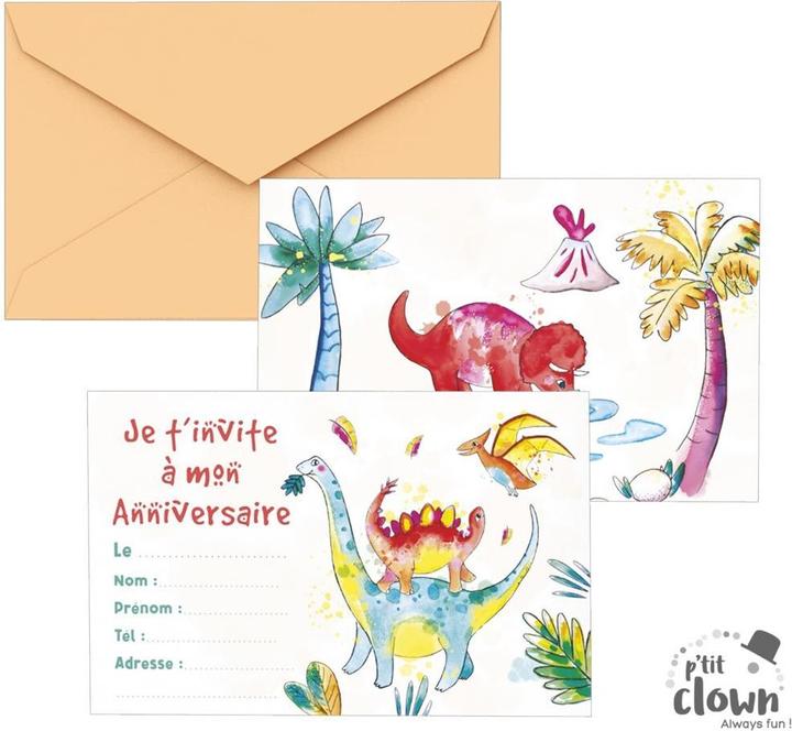 Image du produit P'tit Clown Invitation Dino T Rex
