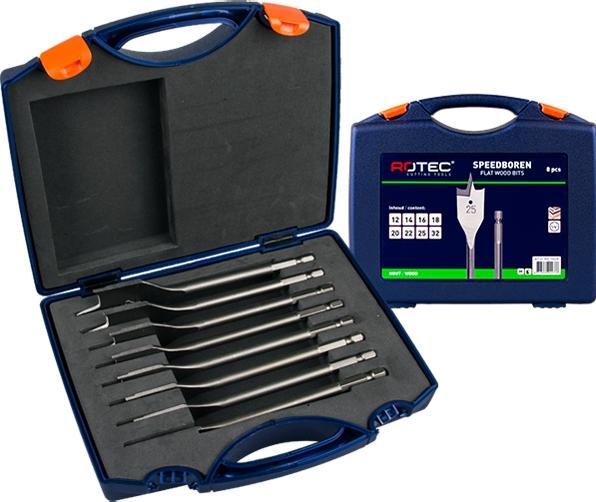 Actual product image Rotec 900.1022K Schnellbohrer-Set 8-teilig im Koffer (12, 14, 16, 18, 20, 22, 25 and 32 mm)