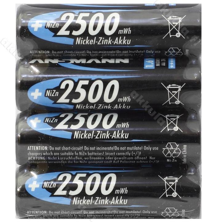 Actual product image Ansmann NiZN battery (4 pcs., AA, 1500 mAh)