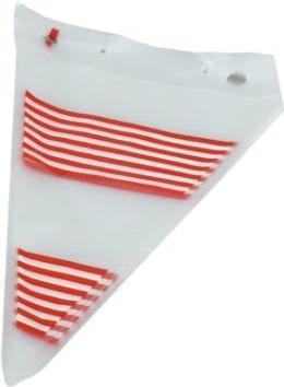 Produktbild NH Emballage Spidspose 200x310+40 mm Rød/Hvid stribet,20 pk x 50 stk/krt