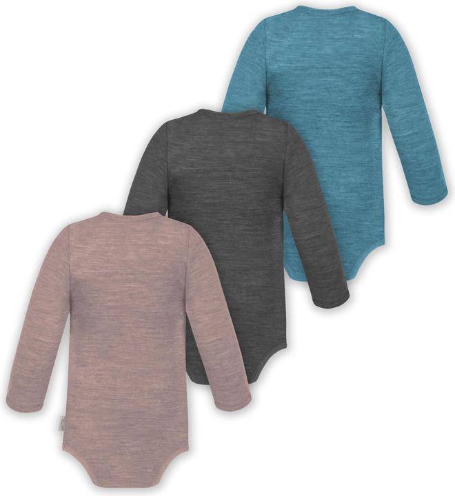 Immagine prodotto Normani Confezione da 3 pezzi di body a maniche lunghe in merino per bambino e bambina - 9355 (80)