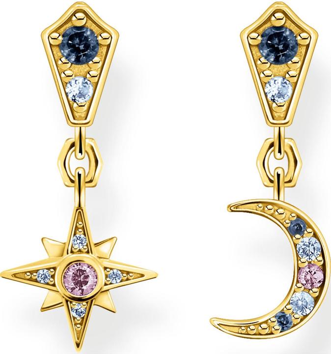 Actual product image Thomas Sabo Earrings Royalty Star & Moon Gold (925 silver, 750 yellow gold gilding)